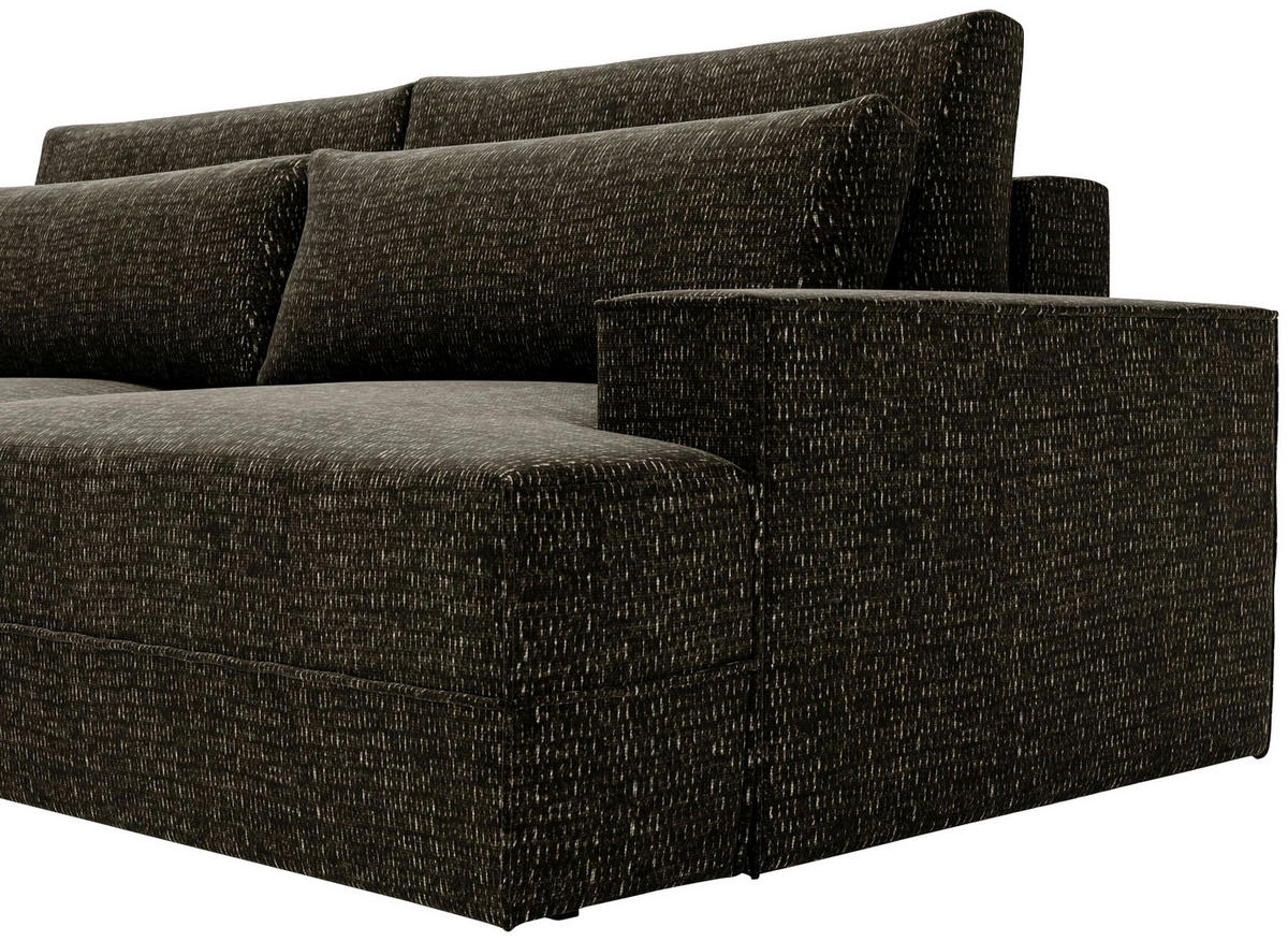 ECKSOFA in Struktur Schwarz  - Schwarz, Design, Kunststoff/Textil (156/272cm) - Livetastic