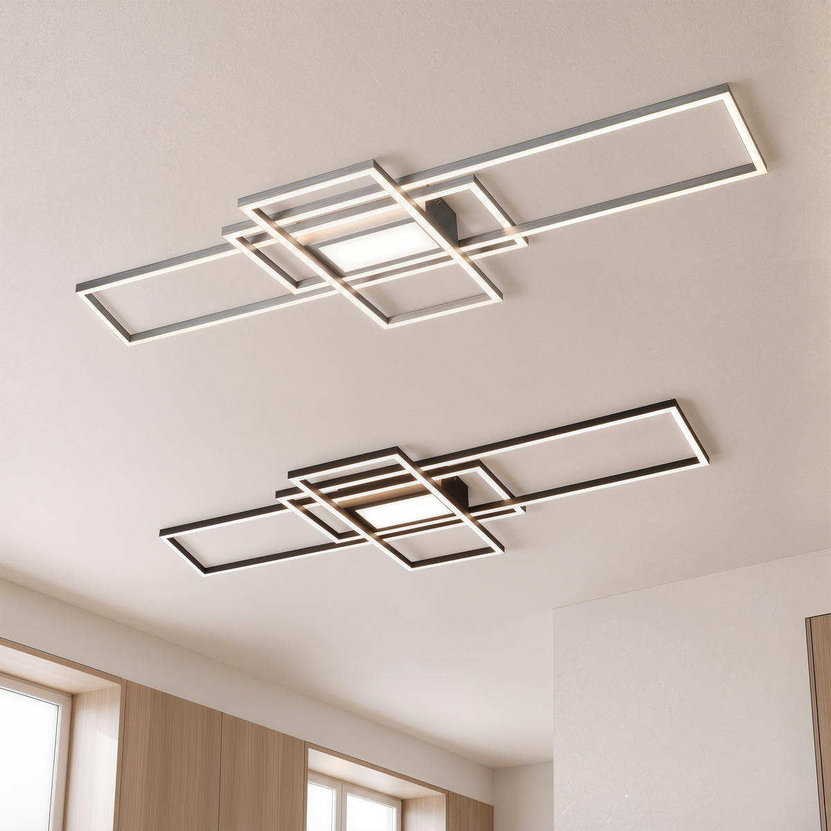 LED PLAFONJERA Irvine  - boja nikla, Dizajnerski, metal/plastika (105/42/6,5cm) - Novel