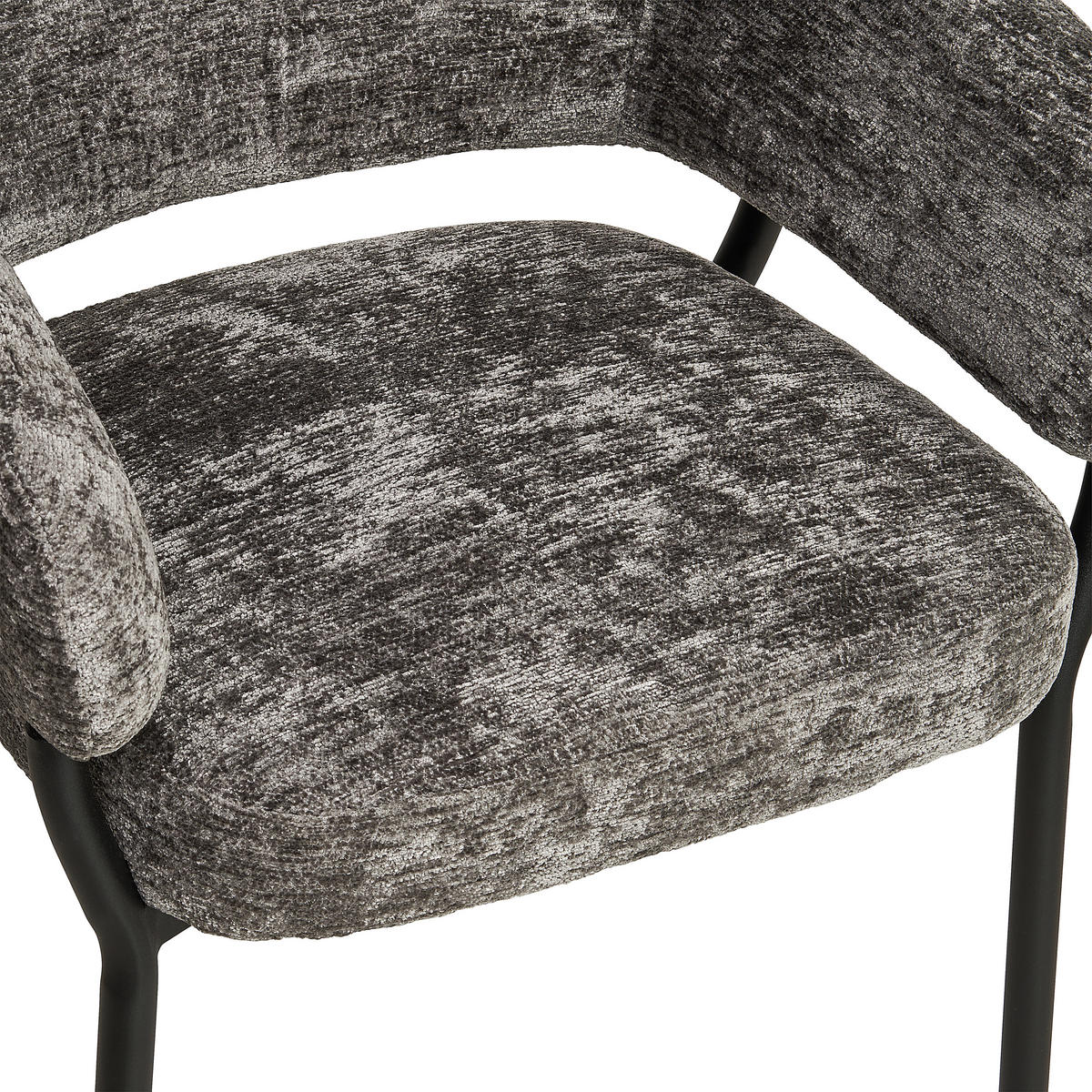 ARMLEHNSTUHL  in Eisen Mikrofaser  - Anthrazit/Schwarz, KONVENTIONELL, Holz/Textil (60/80/62cm) - MID.YOU