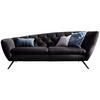 CHESTERFIELD-SOFA  in Mikrofaser Schwarz  - Schwarz, Design (223/84/90cm) - Pure Home Lifestyle