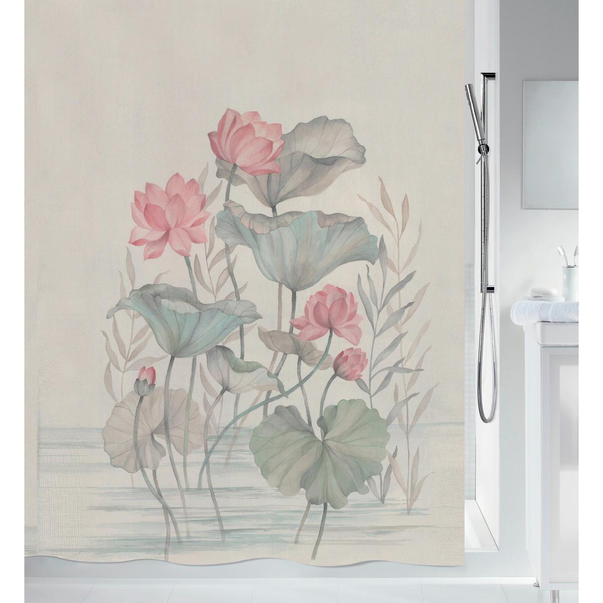 DUSCHVORHANG JAYA 180/200 cm  - Multicolor, Basics, Textil (180/200cm) - Spirella