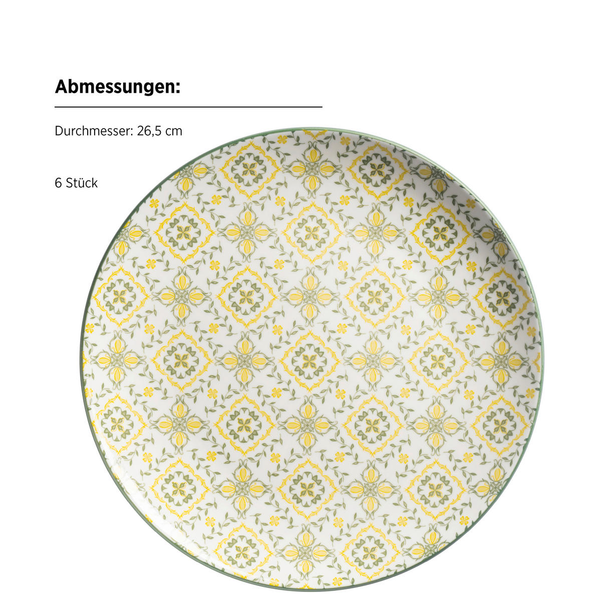 TELLERSET GRANADA 18-teilig  - Gelb/Weiß, Basics, Keramik - Mäser