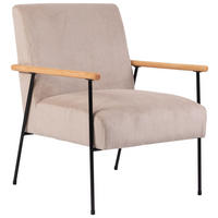 SESSEL in Cord Beige  - Beige/Schwarz, MODERN, Holz/Textil (63/83,5/75,5cm) - MID.YOU