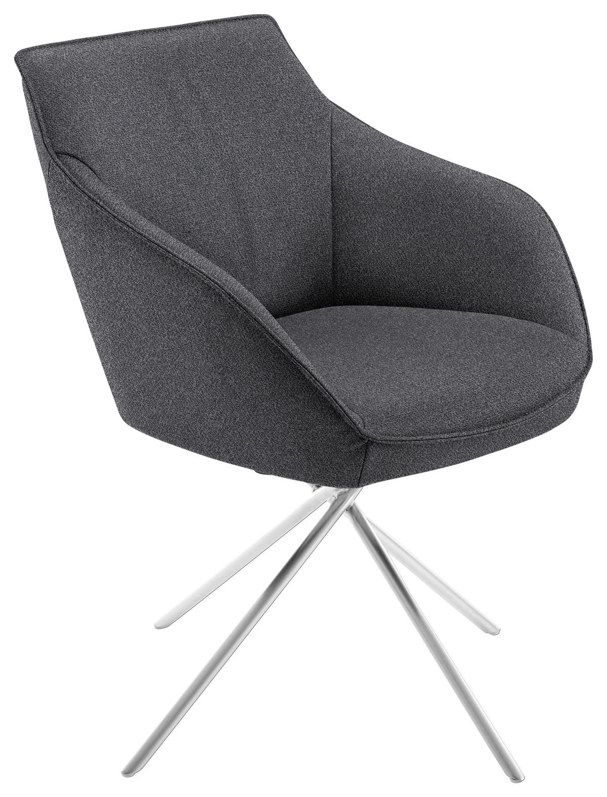 ARMLEHNSTUHL  in Nickel Flachgewebe  - Edelstahlfarben/Grau, Design, Textil/Metall (60/84/67cm) - Koinor