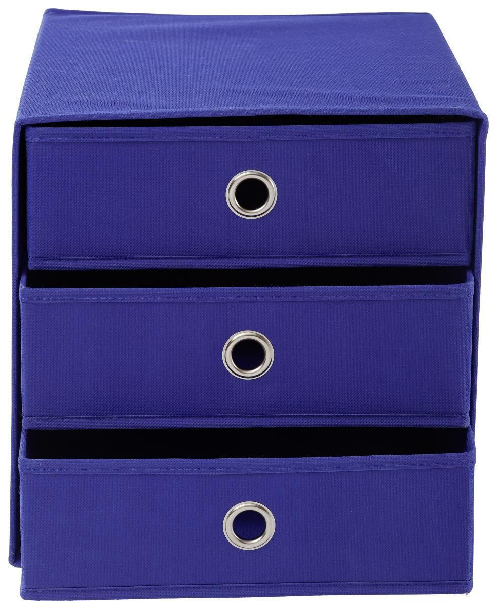 FALTBOX - Blau/Silberfarben, Design, Karton/Textil (32/32/31,5cm) - Carryhome