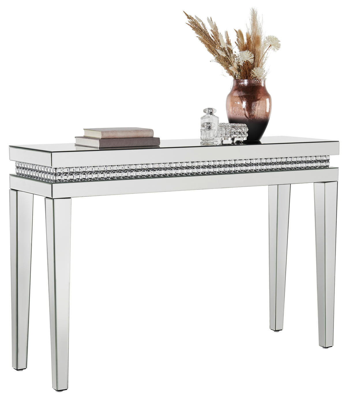 KONSOLENTISCH Silberfarben  - Silberfarben, LIFESTYLE, Glas/Holzwerkstoff (120/35/80,5cm) - Xora