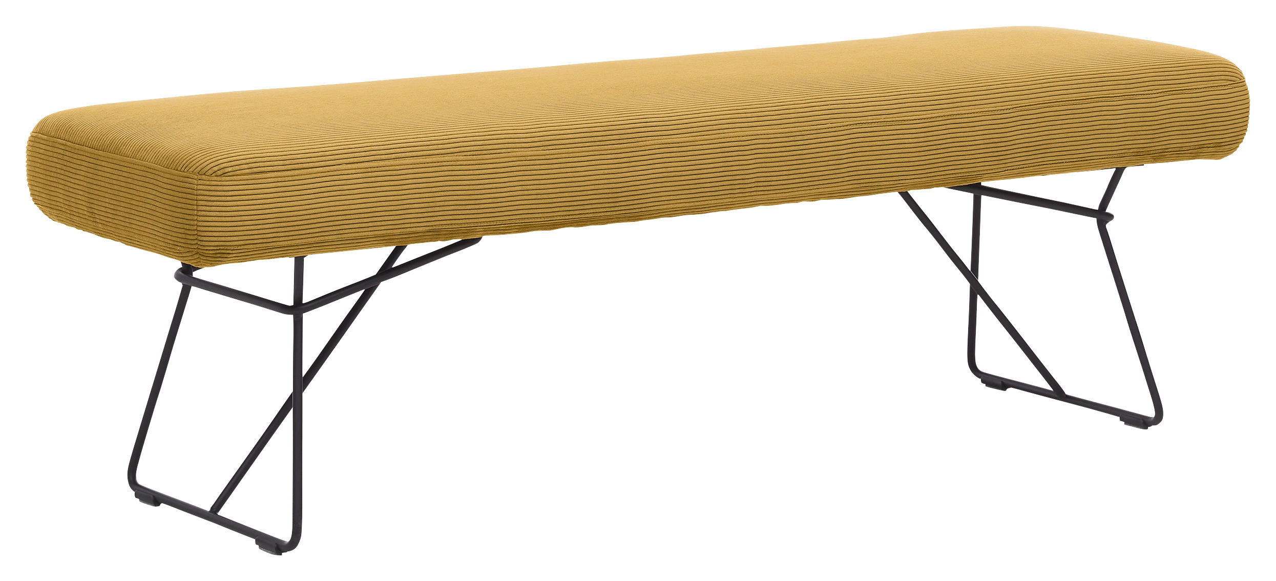 SITZBANK 160/85/45 cm Feincord Gelb, Grün Metall  - Gelb/Schwarz, Design, Textil/Metall (160/85/45cm) - Johann Jakob