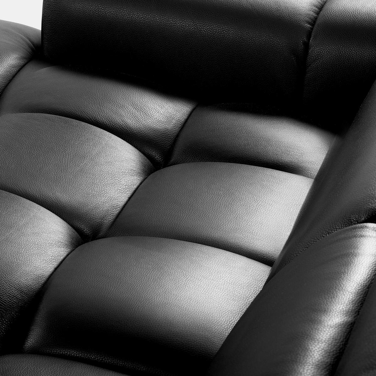 ECKSOFA AVEIRO Anthrazit Echtleder Bettkasten, Kopfteilverstellung, Sitzvorzug  - Anthrazit/Schwarz, Design, Leder/Kunststoff (177/274cm) - Livetastic