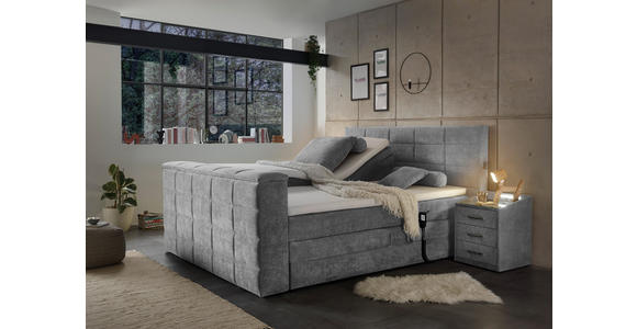 BOXSPRINGBETT 180/200 cm  in Grau  - Grau, KONVENTIONELL, Textil (180/200cm) - Carryhome