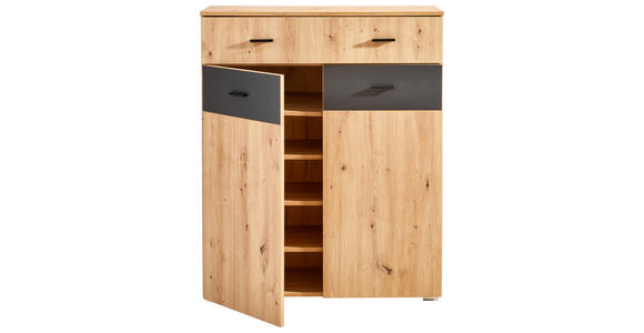 GARDEROBE 4-teilig in 165/198/38 cm - Anthrazit/Eiche Artisan, KONVENTIONELL, Holzwerkstoff (165/198/38cm) - Carryhome