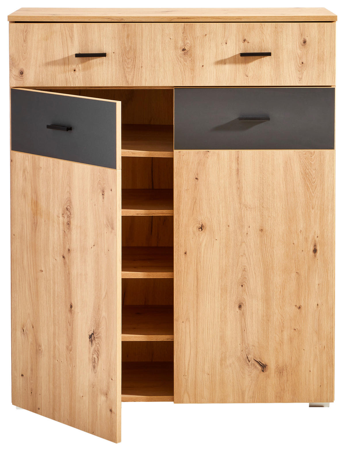 GARDEROBE 4-teilig  in 165/198/38 cm  - Anthrazit/Eiche Artisan, KONVENTIONELL, Holzwerkstoff (165/198/38cm) - Carryhome