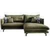 ECKSOFA in Velours Grün  255/180 cm  - Türkis/Schwarz, MODERN, Textil/Metall (255/180cm) - Livetastic