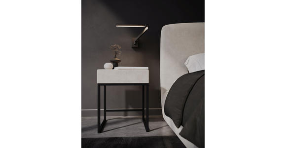 NACHTSCHRANK 45/55/45 cm - Schwarz/Naturfarben, Design, Textil/Metall (45/55/45cm) - Esposa