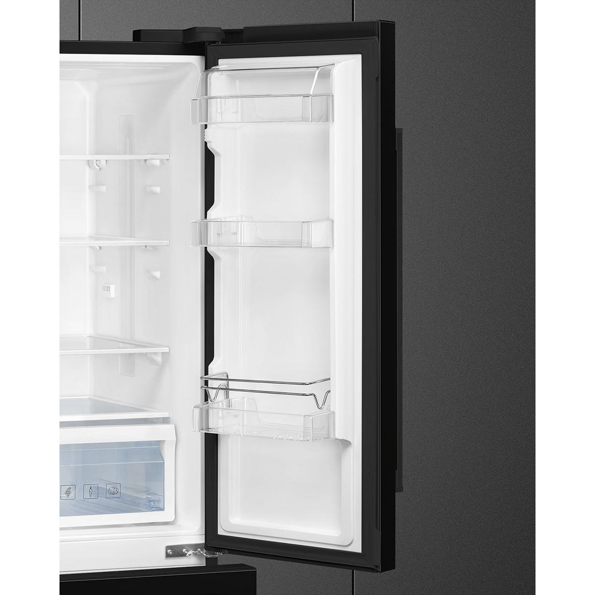 FRENCH-DOOR FQ55FNDE  - Schwarz Hochglanz, Basics, Metall (84/182,5/70cm) - SMEG