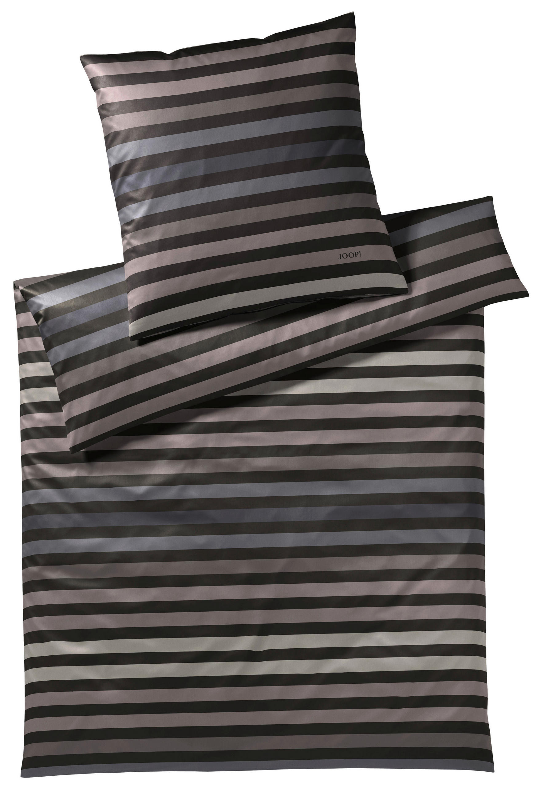 BETTWÄSCHE Tone Makosatin 155/200 cm - Anthrazit/Braun, Design, Naturmaterialien/Textil (155/200cm) - Joop!