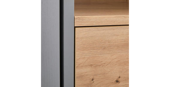 HIGHBOARD Grau, Eiche Artisan  - Graphitfarben/Eiche Artisan, KONVENTIONELL, Holzwerkstoff/Kunststoff (136/149/40cm) - Hom`in