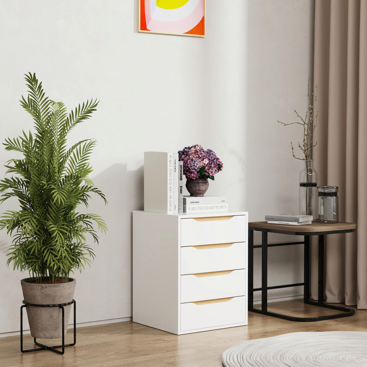 NACHTTISCH 46/61/42 cm  in Weiss, Eichefarben  - Honigeiche/Weiss, Modern, Holzwerkstoff (46/61/42cm) - MID.YOU