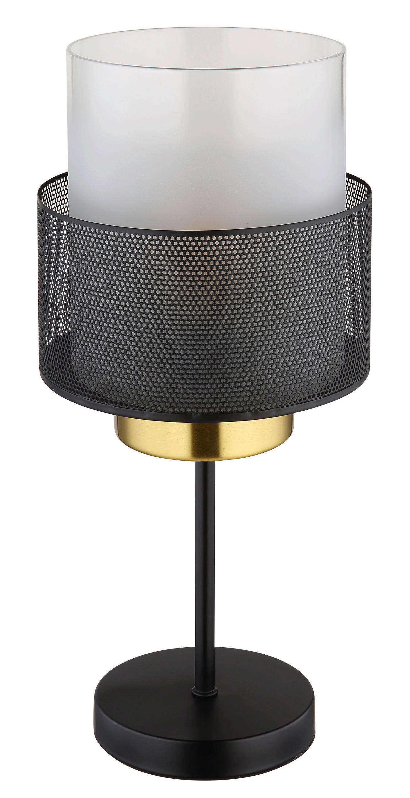 TISCHLEUCHTE 18/40 cm   - Klar/Schwarz, Design, Glas/Metall (18/40cm) - Globo