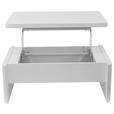 COUCHTISCH 90/60/38-63 cm rechteckig Weiß  - Weiß, KONVENTIONELL, Holzwerkstoff/Metall (90/60/38-63cm) - Xora