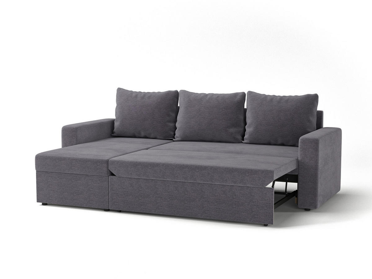 ECKSOFA HOLLYWOOD in Flachgewebe Braun  - Schwarz/Braun, Design, Kunststoff/Textil (151/230cm) - MID.YOU