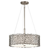 HÄNGELEUCHTE Silver-Coral 46.4/28.6 cm  - Silberfarben, Design, Glas/Textil (46.4/28.6cm) - Elstead Lighting