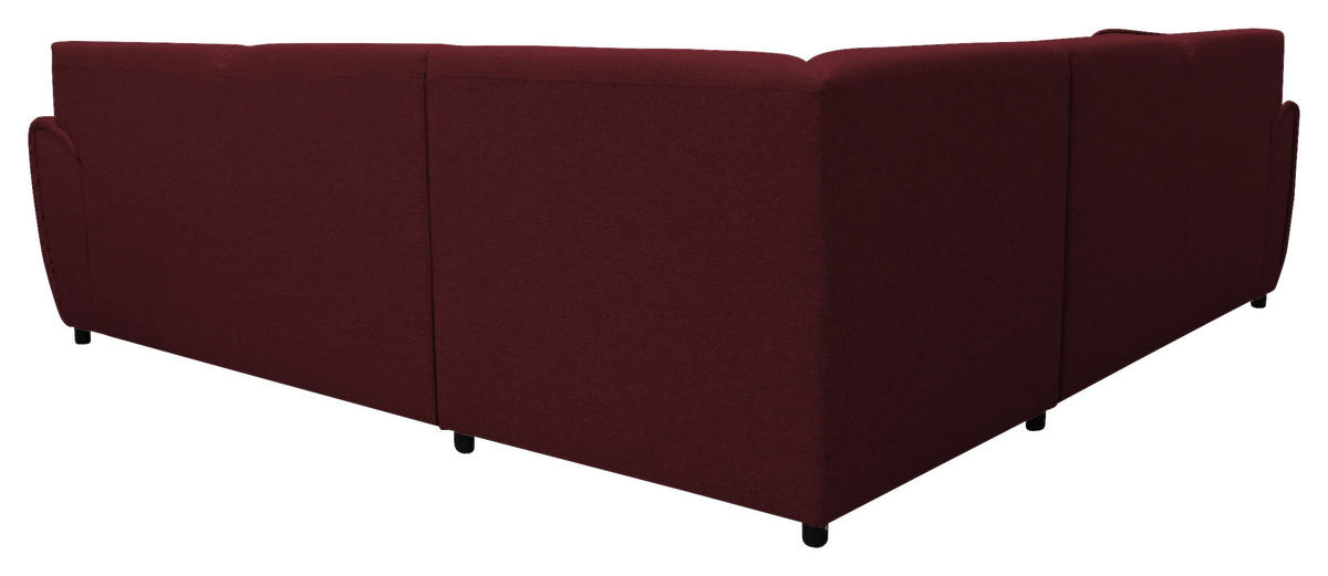 ECKSOFA Dunkelrot Flachgewebe  - Silberfarben/Dunkelrot, Design, Kunststoff/Textil (266/266cm) - Livetastic
