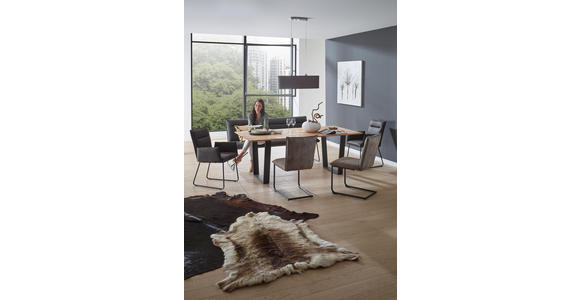ESSTISCH in Holz, Metall 220/100/76 cm - Buchefarben/Schwarz, Design, Holz/Metall (220/100/76cm) - Valnatura