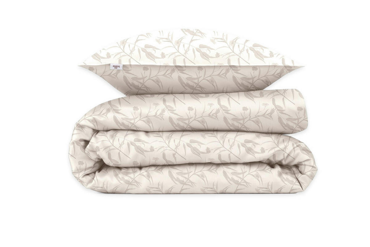 BETTWÄSCHE 2-teilig Fiori-di-Satinado Makosatin 135/200 cm  - Elfenbein, Basics, Textil (135/200cm)