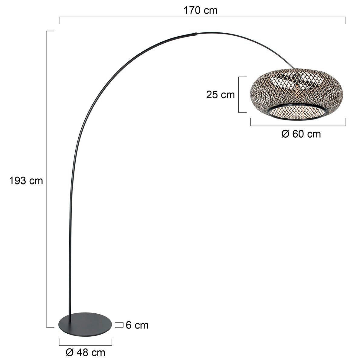 STEHLEUCHTE - Schwarz, Trend, Textil/Metall (50/240/230cm)