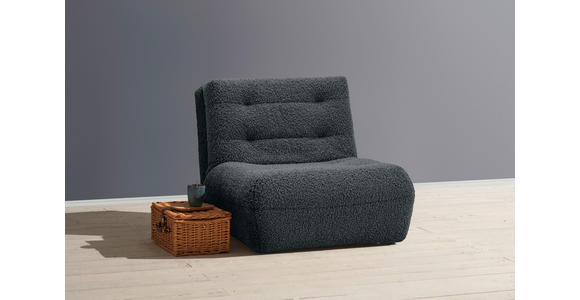 SCHLAFSESSEL Teddystoff Anthrazit    - Anthrazit/Schwarz, KONVENTIONELL, Kunststoff/Textil (90/85/100cm) - Carryhome