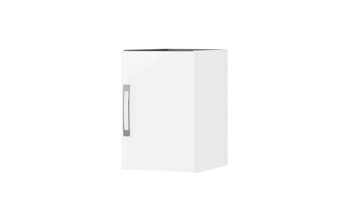 DULAP BAIE INFERIOR 34/55/40 cm  - argintiu/alb, Basics, sticlă/metal (34/55/40cm) - Welnova