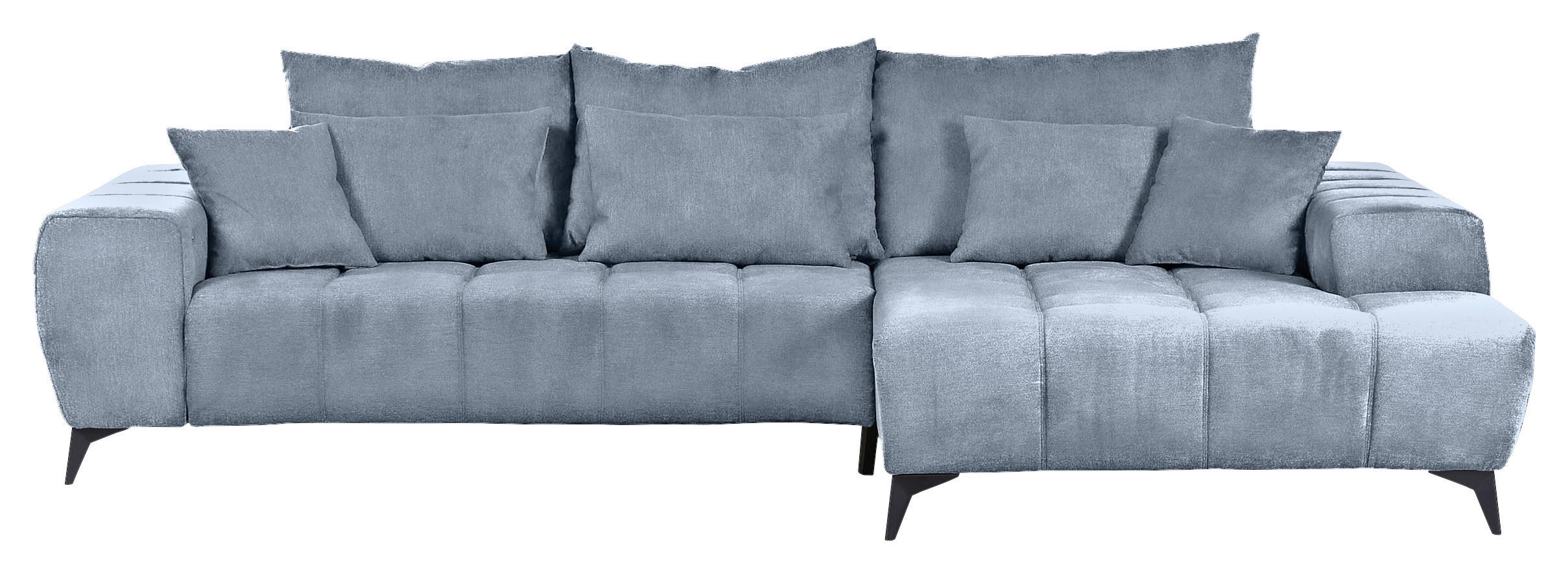 ECKSOFA Blau Flachgewebe  - Blau/Schwarz, KONVENTIONELL, Textil/Metall (300/205cm) - Carryhome