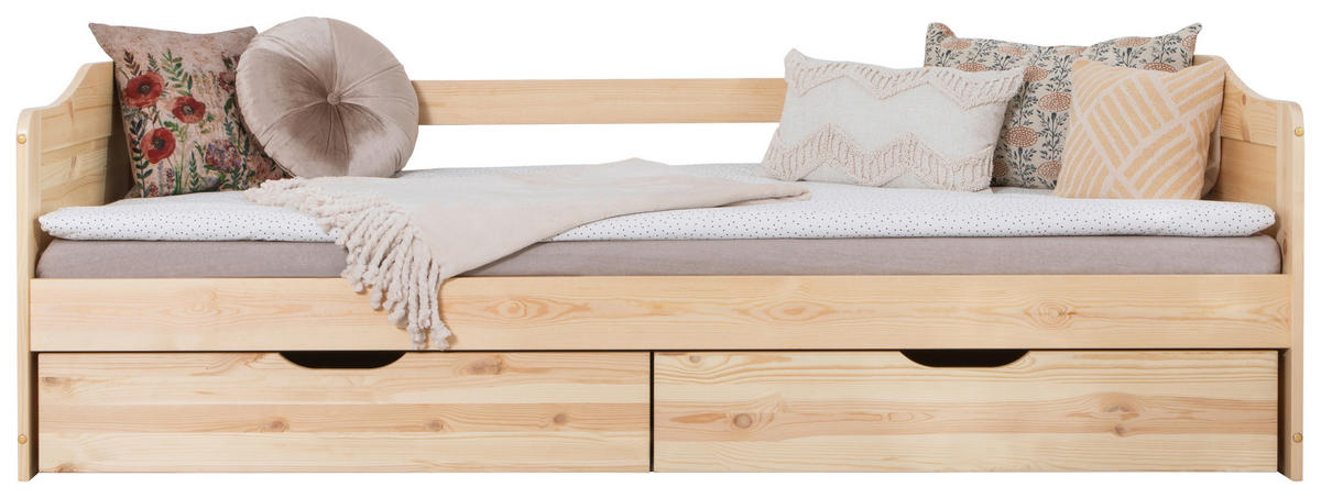 STAURAUMBETT 90/200 cm  in Naturfarben   - Naturfarben, Modern, Holz (90/200cm) - MID.YOU