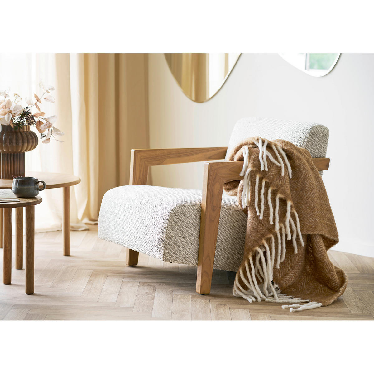 PLAID Carmel 130/170 cm  - Hellbraun, Basics, Textil (130/170cm)