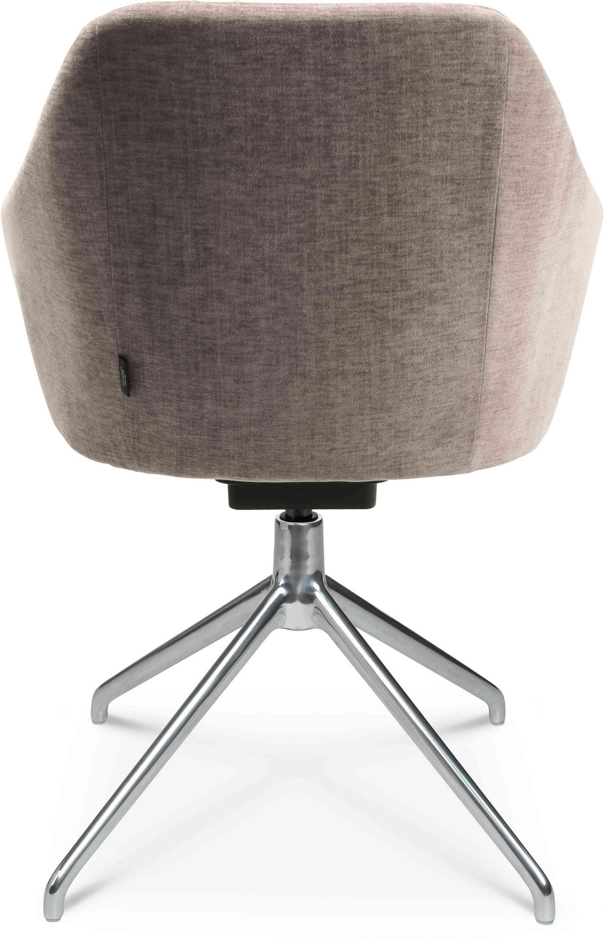 ARMLEHNSTUHL  in Aluminium Velours  - Ecru/Alufarben, Design, Textil/Metall (58/81,5-84,5/60cm) - Johann Jakob