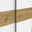SCHWEBETÜRENSCHRANK  in Weiß, Eichefarben  - Eichefarben/Alufarben, Design, Holzwerkstoff/Metall (120/190,5/61,2cm) - Carryhome