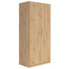 KLEIDERSCHRANK 91/197/54 cm,  in Eiche Artisan, 2-türig  - Silberfarben/Eiche Artisan, KONVENTIONELL, Holzwerkstoff/Kunststoff (91/197/54cm) - Boxxx