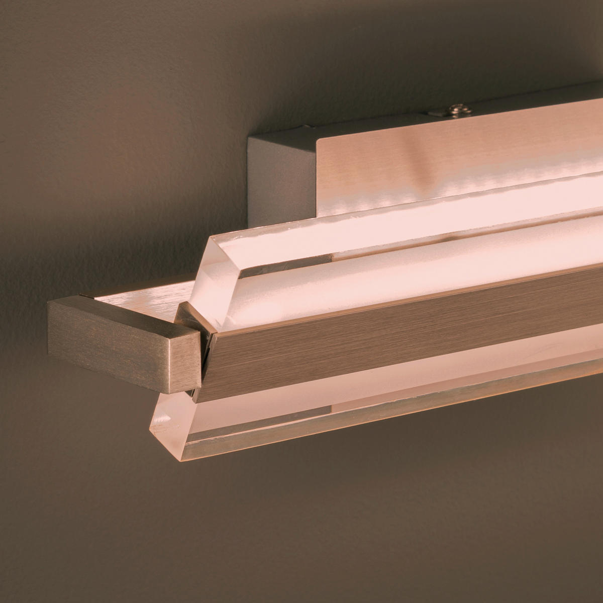 LED-WANDLEUCHTE   - Nickelfarben, Design, Kunststoff/Metall (8/35/12cm) - Fischer & Honsel