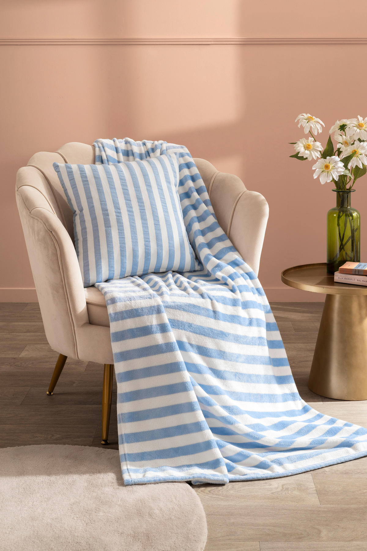 DEKORAČNÍ POLŠTÁŘ 45/45 cm - bílá/světle modrá, Design, textil (45/45cm) - Esposa