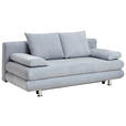 SCHLAFSOFA in Mikrofaser Hellblau  - Chromfarben/Hellblau, Design, Kunststoff/Textil (196/74/90cm) - Carryhome