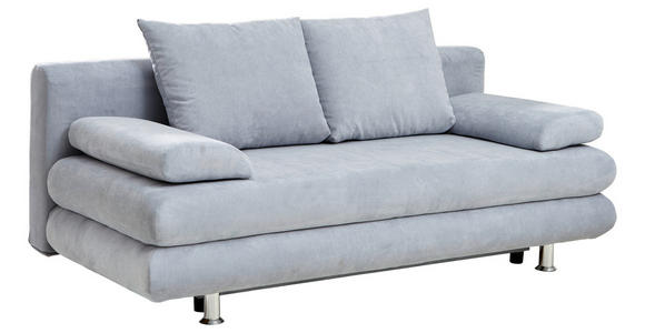 SCHLAFSOFA in Mikrofaser Hellblau  - Chromfarben/Hellblau, Design, Kunststoff/Textil (196/74/90cm) - Carryhome