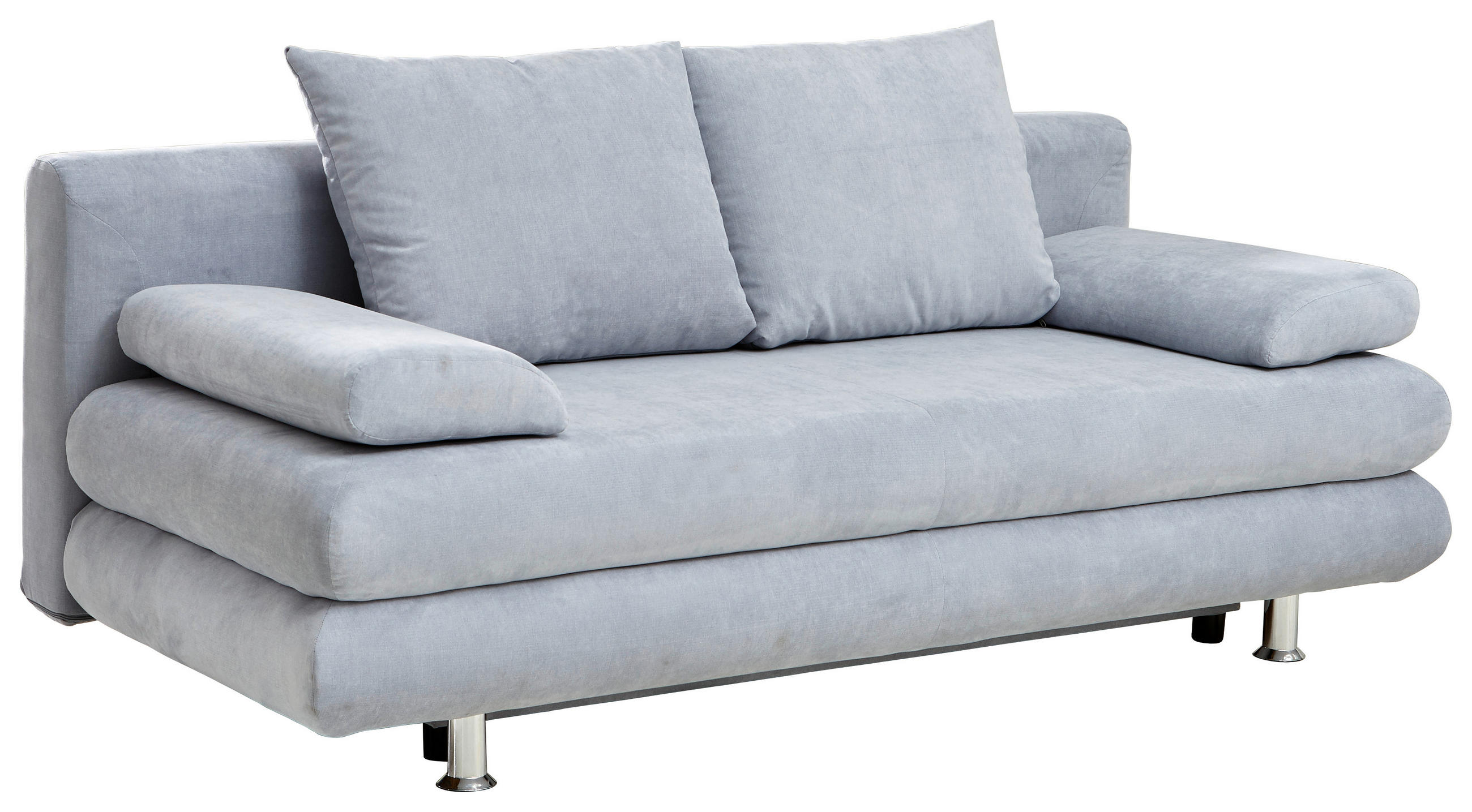 SOFA LEŽAJ svetloplava  - boja hroma/svetloplava, Dizajnerski, tekstil/plastika (196/74/90cm) - Carryhome