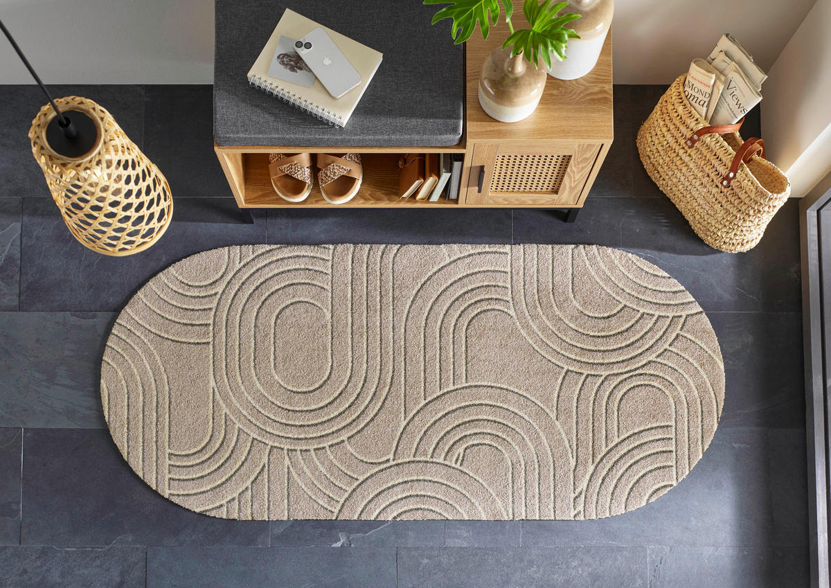 FUßMATTE  70/150 cm  Beige  - Beige, KONVENTIONELL, Kunststoff/Textil (70/150cm) - wash+dry