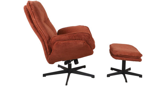RELAXSESSELSET Cord - Terracotta/Schwarz, Design, Textil/Metall (75/103/85cm) - Carryhome