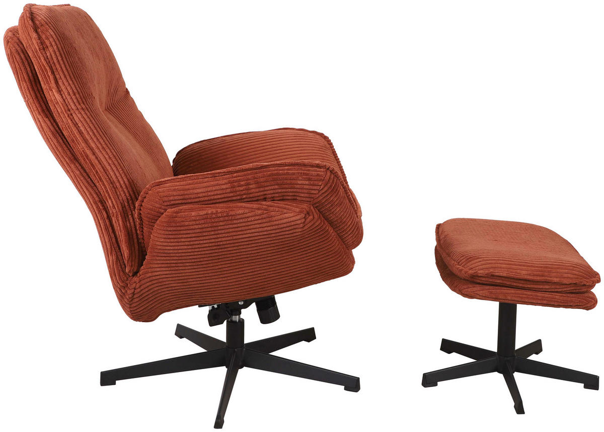 RELAXSESSELSET Cord    - Terracotta/Schwarz, Design, Textil/Metall (75/103/85cm) - Carryhome