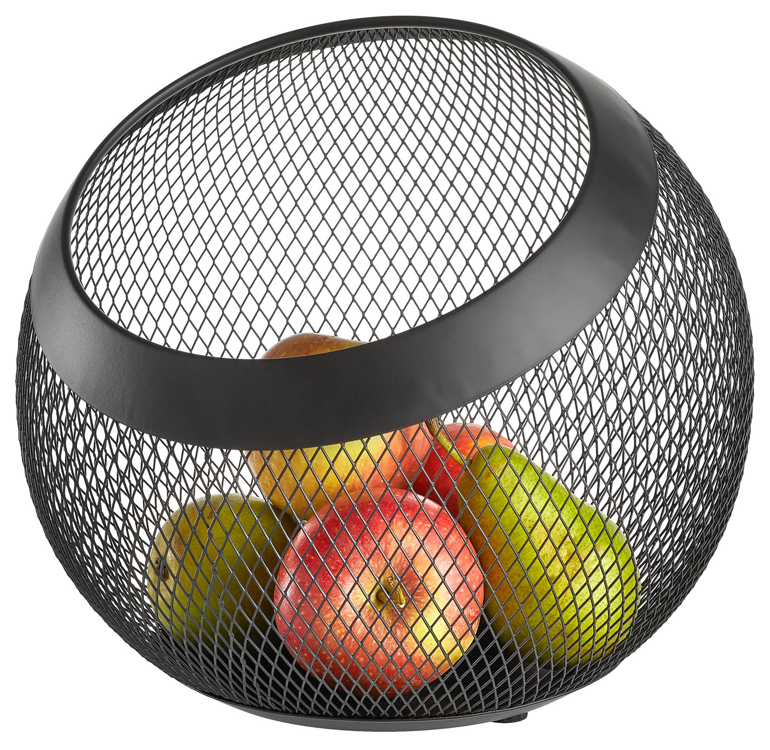 OBSTKORB Life Style 23/23/20 cm  - Schwarz, Basics, Metall (23/23/20cm) - Justinus