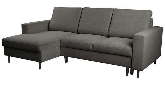 ECKSOFA  in Struktur Dunkelbraun  - Dunkelbraun/Schwarz, MODERN, Holz/Kunststoff (145/230cm) - Carryhome