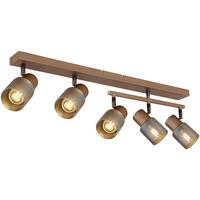 DECKENLEUCHTE 70/35/17,5 cm   - Cappuccino, Design, Glas/Metall (70/35/17,5cm) - Novel