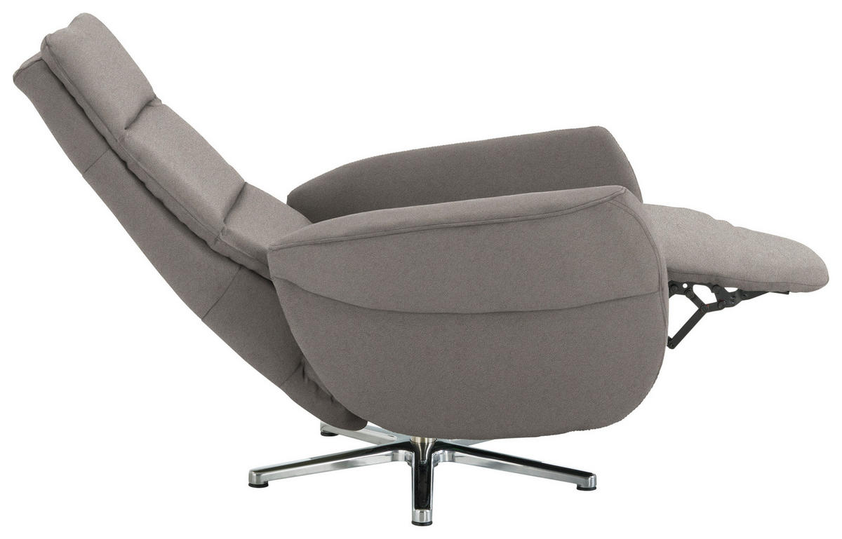 RELAXSESSEL in Textil Hellgrau  - Chromfarben/Hellgrau, Design, Textil/Metall (78/113/83cm) - Beldomo Speed