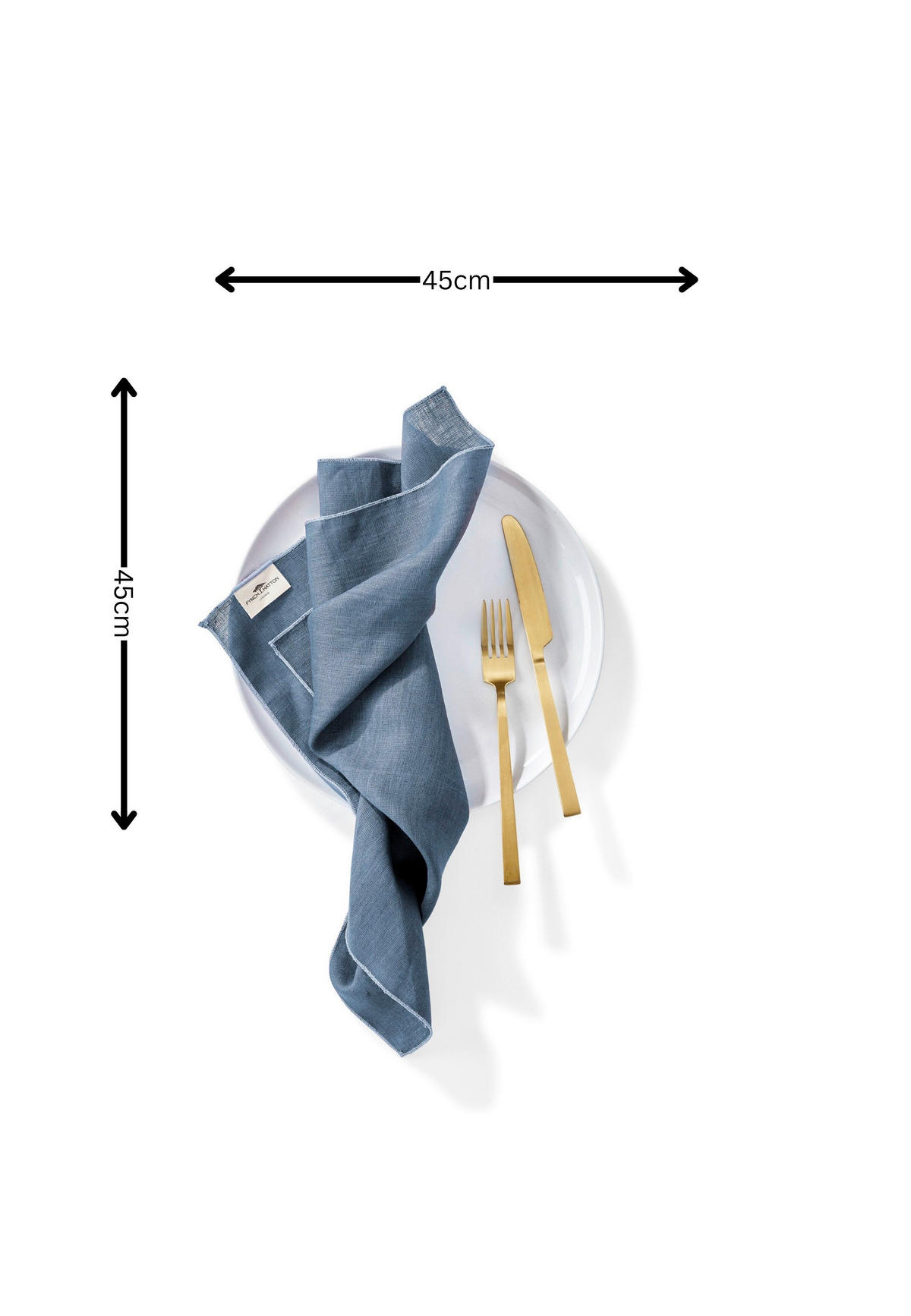 LEINENSERVIETTEN 4ER SET 45/45 cm   - Dunkelblau, Basics, Textil (45/45cm) - FYNCH-HATTON